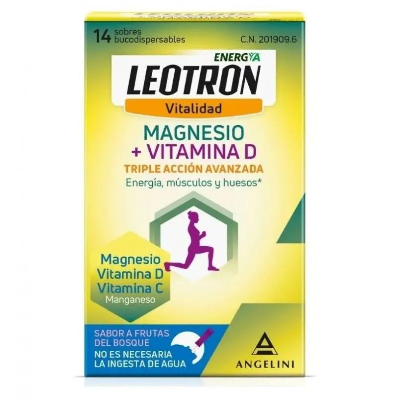 Leotron Vitality Magnesio + Vitamina D, 14 bastoncini