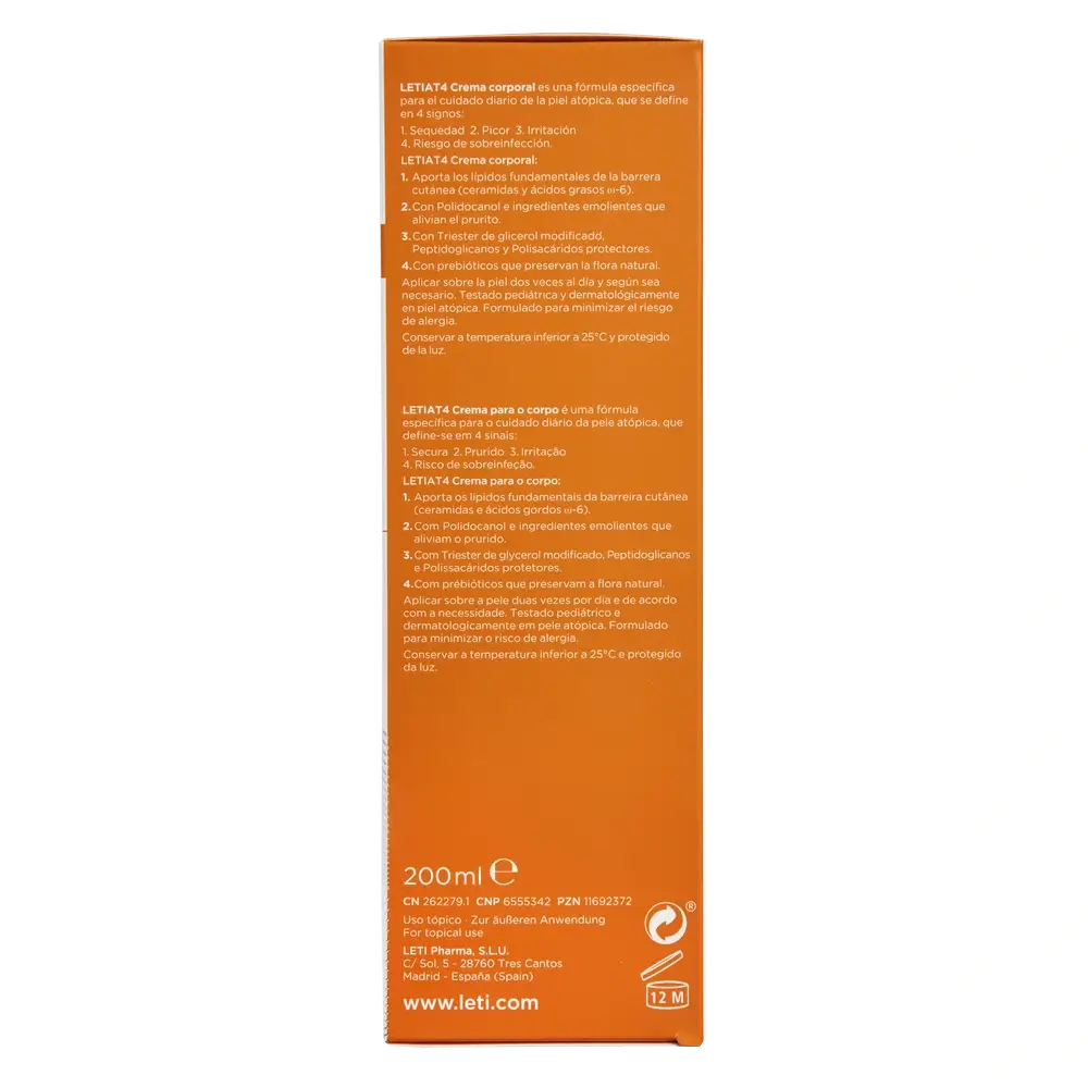 Crema corpo Letiat4, 200 ml