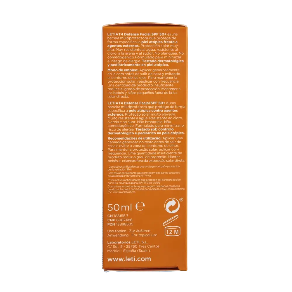 Letiat4 Defence Facial Spf50+, 50 ml