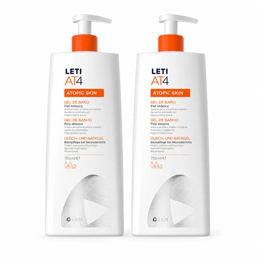 Leti AT4 Gel da bagno dermo-oleoso 750 ml confezione da 2