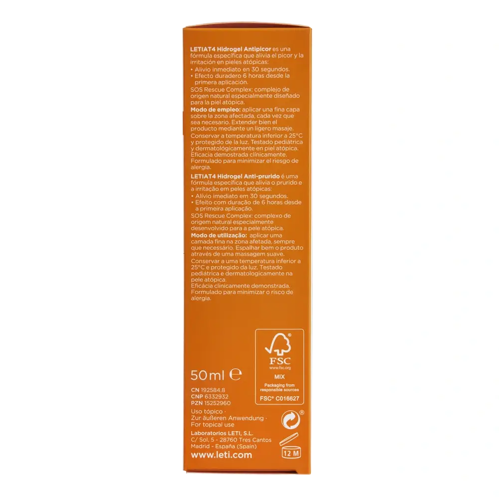 Letiat4 Idrogel Antiprurito, 50 ml