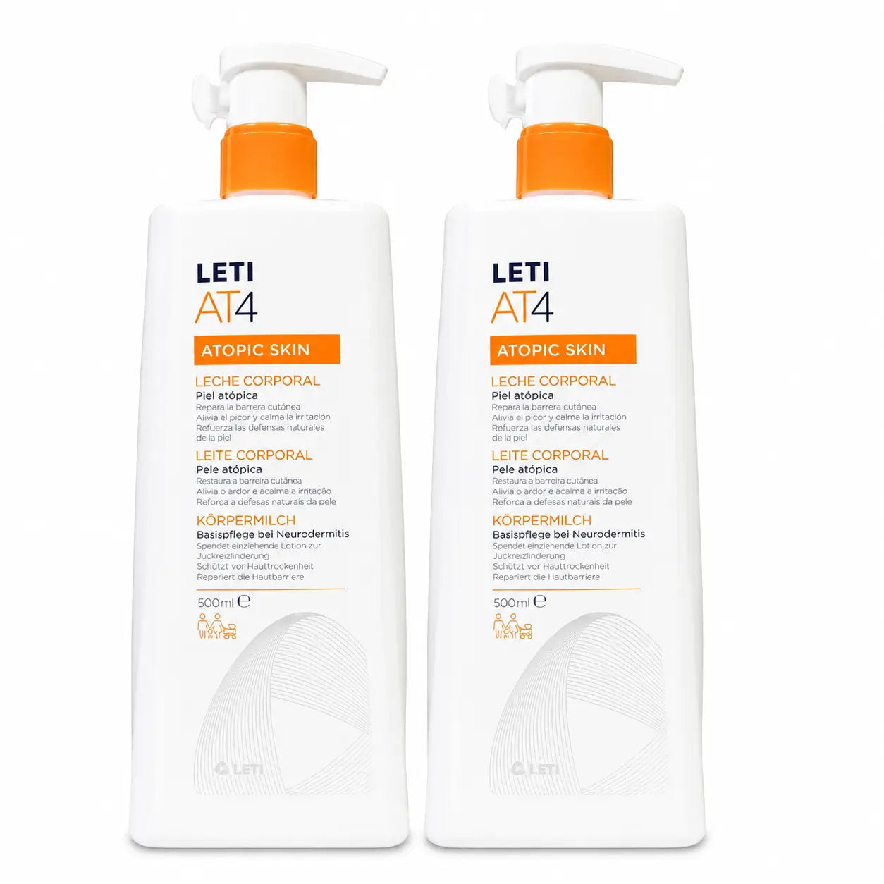 Leti At4 Latte Corpo Pelle Atopica 500 ml confezione da 2