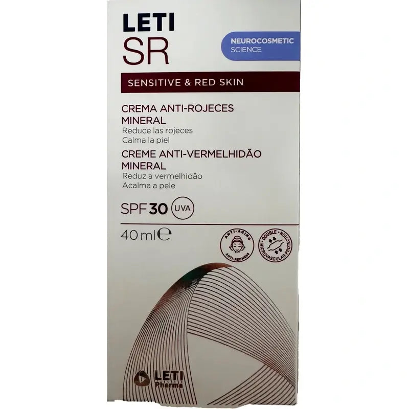 Leti Sr Antiredness Crema minerale Spf30 , 40 ml