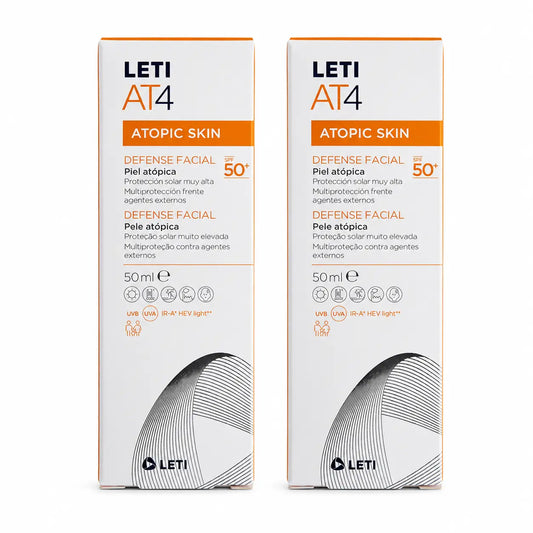 Letiat4 Defence Facial Spf50+, 50 ml confezione da 2