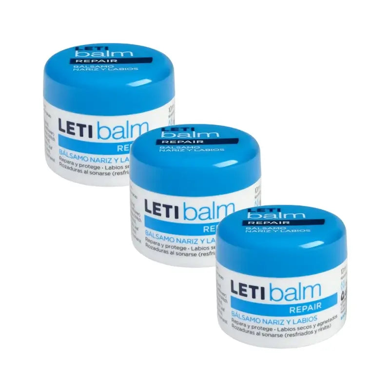 Letibalm Balsamo riparatore per naso e labbra, 3X10 Ml
