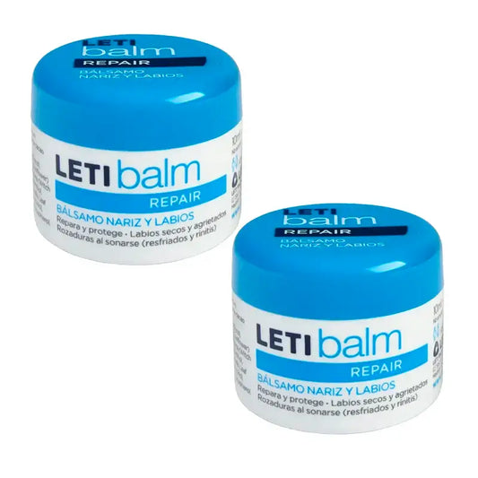 Letibalm Balsamo riparatore per naso e labbra Confezione da 2 x 10 ml