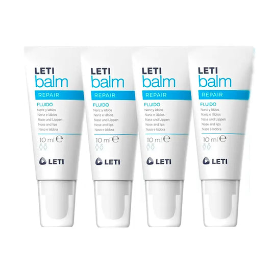 Letibalm Confezione fluida riparatrice per naso e labbra, 4 x 10 ml