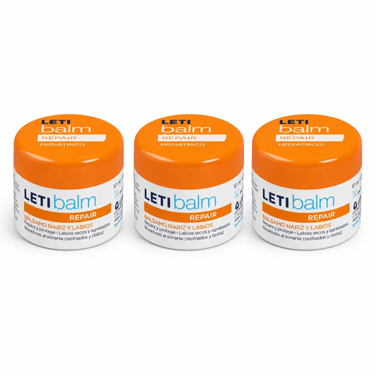 Letibalm Pediatrico, Balsamo riparatore per naso e labbra, 10 ml confezione da 3