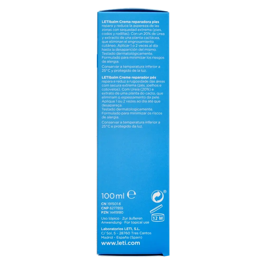 Letibalm Crema piedi riparatrice, 100 ml