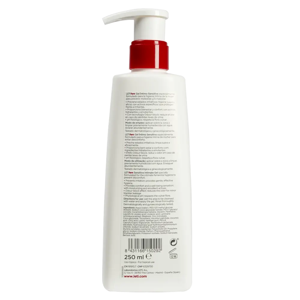 Letifem Donna Gel intimo sensibile, 250 ml