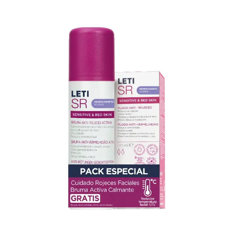 Letisr Pelle Sensibile con Arrossamenti - Confezione Fluido 40 ml + Nebulizzatore