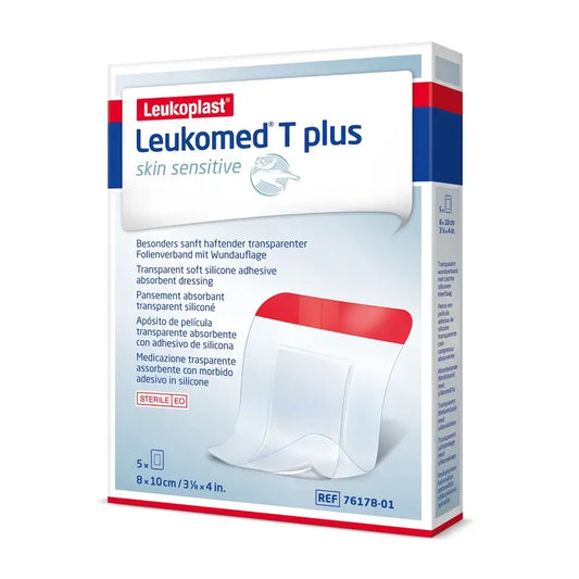 Leukoplast Leukomed T Plus Skin Sensitive, 8 cm X 10 cm, 5 pz.