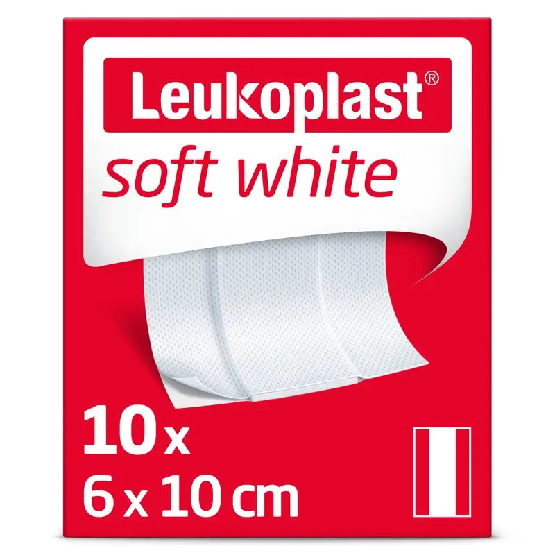 Leukoplast Soft White, 6 cm X 10 cm, 10 pezzi.