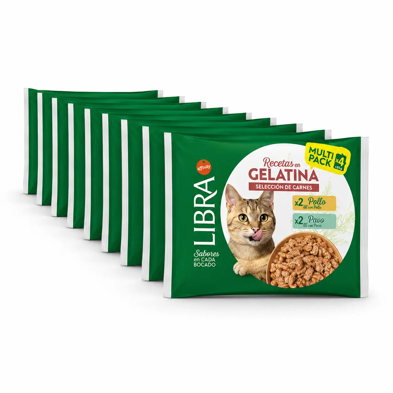 Libra - Cibo umido per gatti, con pollo e tacchino, confezione flowpack, 15 x 340 g