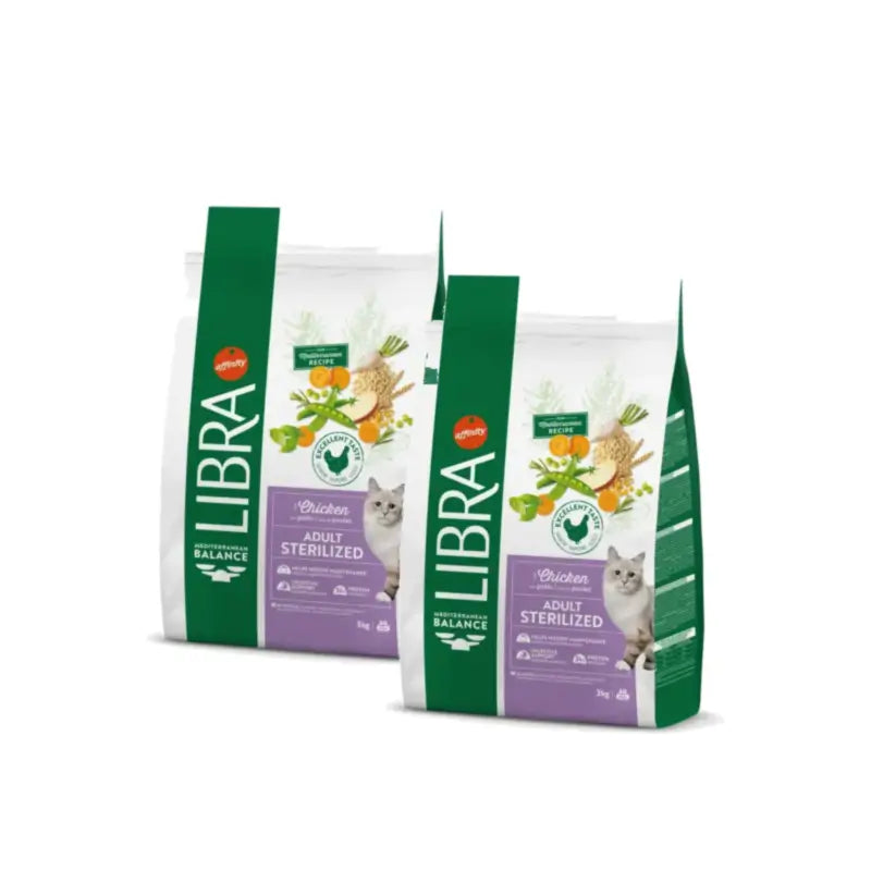 Libra Feline Adult Sterilizzato al Pollo, confezione da 2 x 3 kg, mangime per gatti