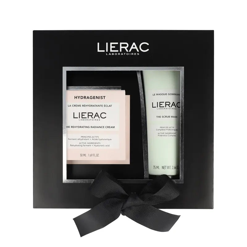 Lierac Hydragenist Crema illuminante reidratante + Maschera esfoliante, 125 ml