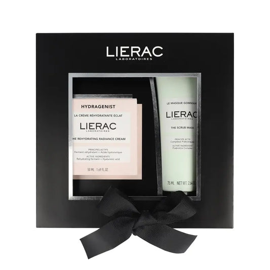 Lierac Hydragenist Crema illuminante reidratante + Maschera esfoliante, 125 ml