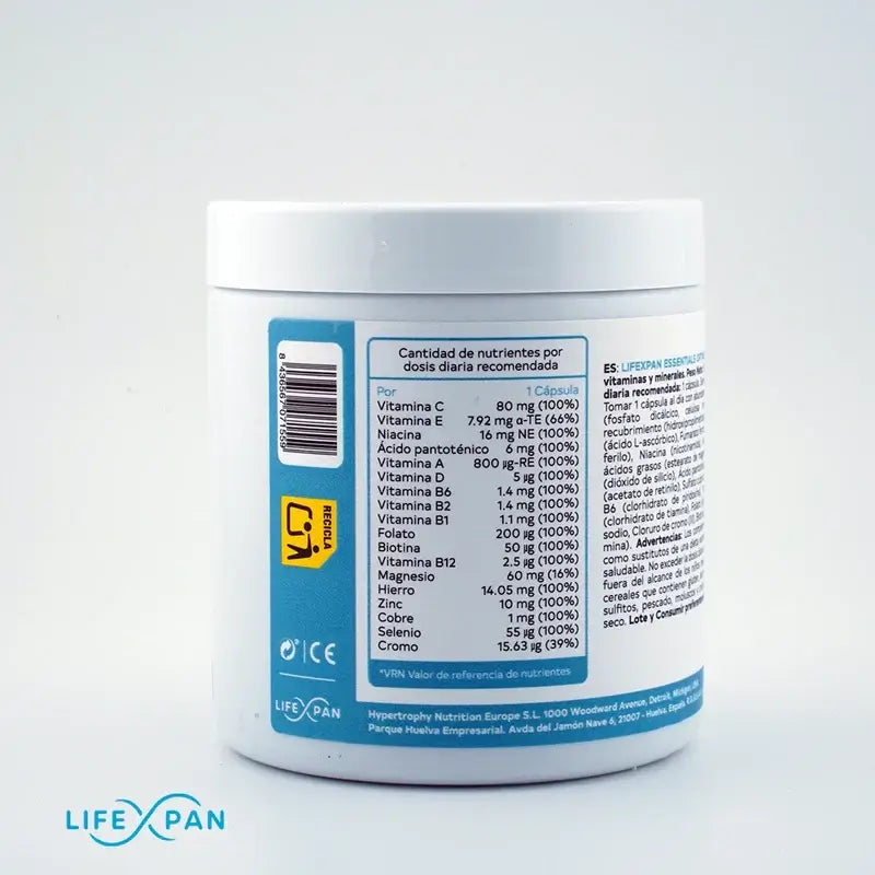 Lifexpan Optimal Vitamine e minerali essenziali , 100 capsule