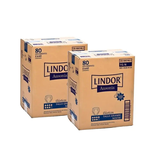 Lindor Pannolini elastici da notte, taglia L, 80 pezzi, confezione da 2