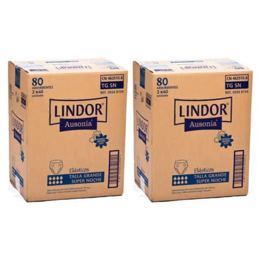Lindor Pannolini elastici Super Notte Taglia L, confezione da 2 x 80 pezzi