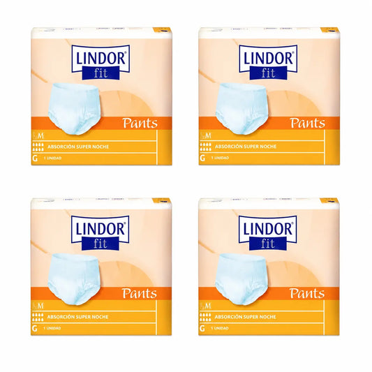 Lindor Pannolini Fit Pants Super Notte Taglia M 80 pezzi, confezione da 4