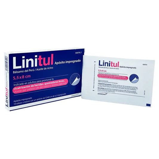 Linitul 5,5 x 8 cm Medicazione impregnata piccola 10 bustine