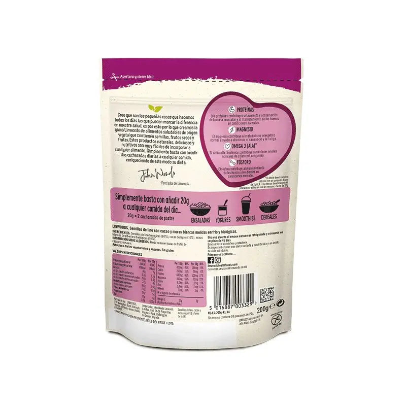 Semi di lino Linwoods con cacao e more 200Gr. Bio