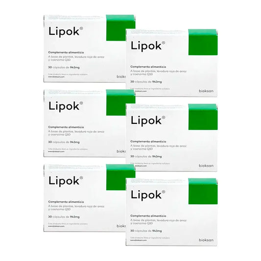Integratore alimentare Lipok, confezione da 6 x 30 capsule