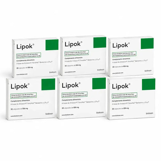 Lipok Integratore alimentare, confezione da 6 x 30 capsule