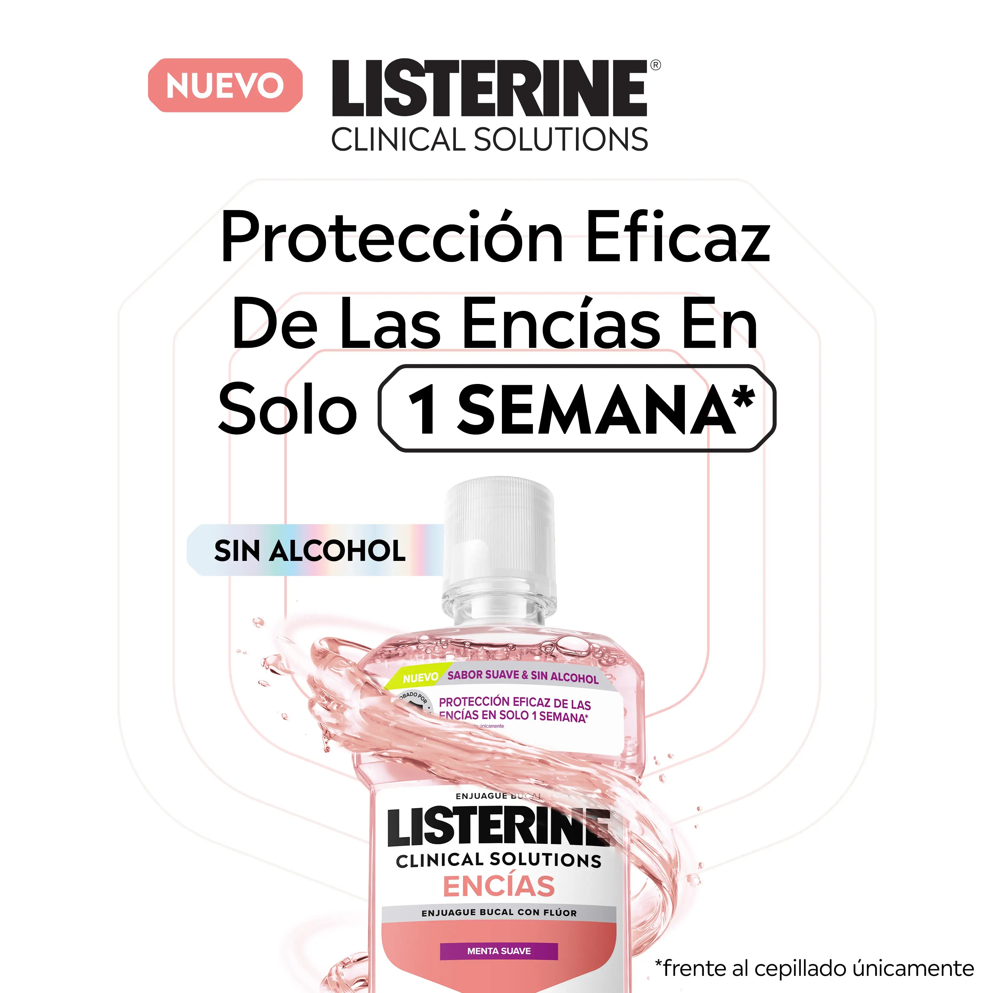 Listerine Clinical Solutions Gomme al gusto delicato, 500 ml