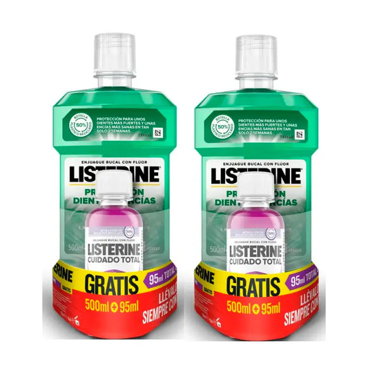 Listerine Duplo Denti e Gengive, 2 x 500Ml + Ct 95Ml