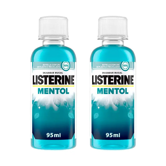 Listerine Duplo, collutorio al mentolo, 2 x 95 Ml