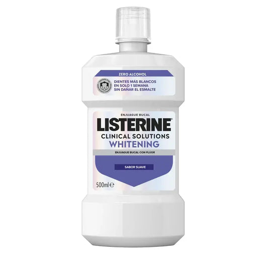 Collutorio Listerine, sbiancante avanzato, senza alcool, menta delicata, 500 ml