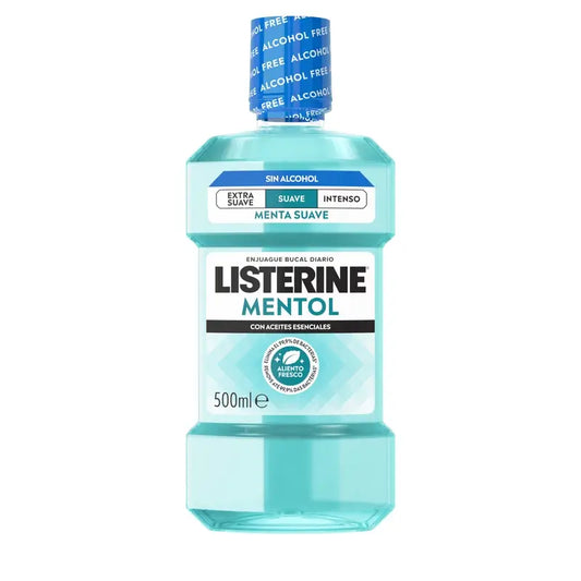 Collutorio Listerine, mentolo gusto delicato, senza alcool, per uso quotidiano, 500ml