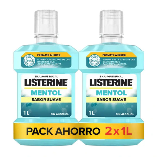Listerine Collutorio delicato senza alcool, 2 x 1L