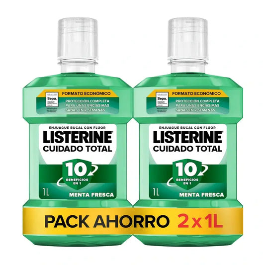 Collutorio Listerine Protezione Denti e Gengive, Menta fresca, confezione da 2X1L