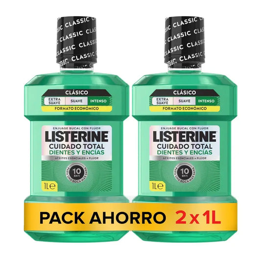 Collutorio Listerine Protezione Denti e Gengive, Menta fresca, confezione da 2X1L