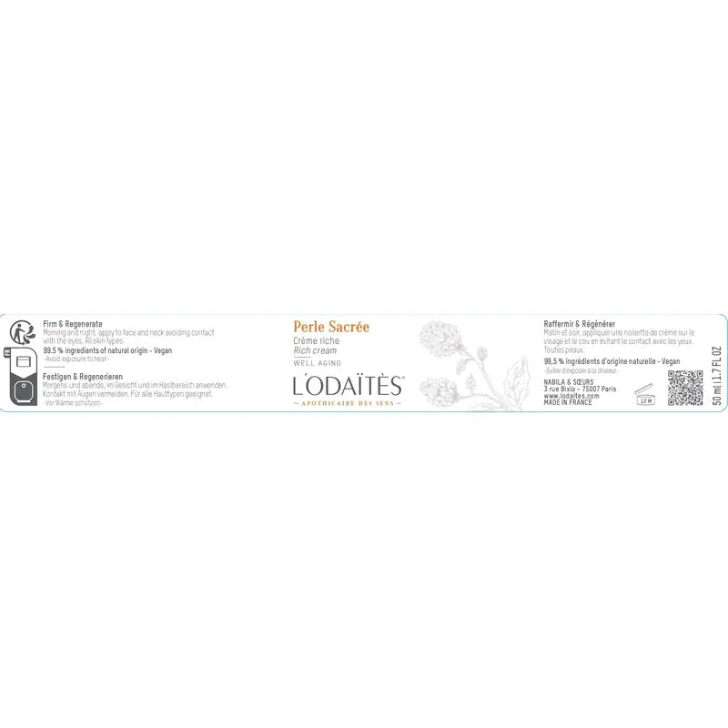 L'Odaïtès Facial Perle Sacré - Crema ricca, 50 ml