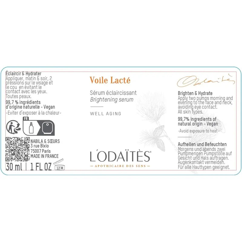 L'Odaïtès Facial Voile Lacté - Siero illuminante , 30 ml