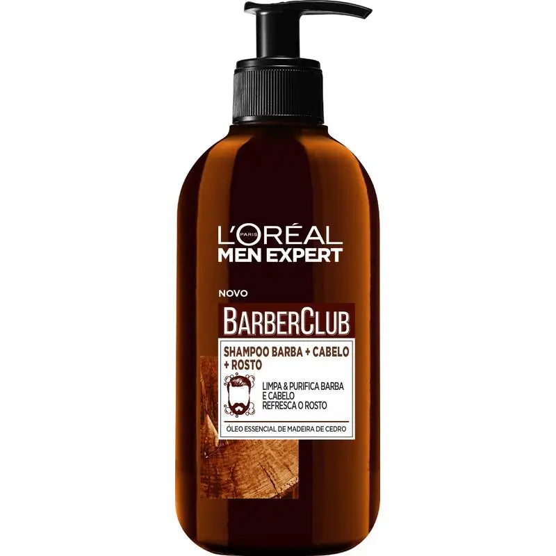 L'Oréal Paris Men Expert Barber Club 3 In 1 Shampoo: Barba + Capelli + Viso 200 Ml