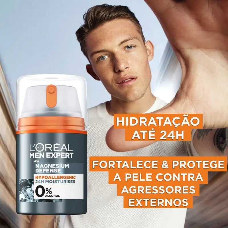 L'Oréal Paris Men Expert Crema Idratante Ipoallergenica: Magnesio Minerale e Acido Ialuronico
