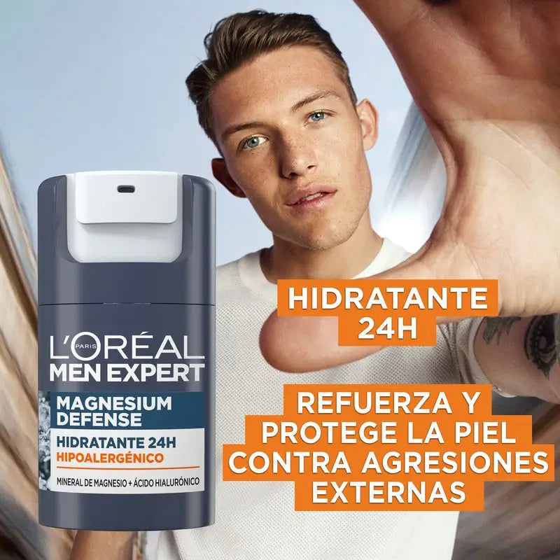 L'Oréal Paris Men Expert Crema Idratante Ipoallergenica: Magnesio Minerale e Acido Ialuronico