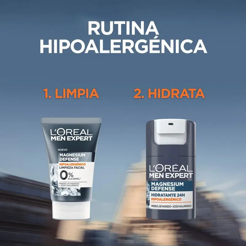 L'Oréal Paris Men Expert Crema Idratante Ipoallergenica: Magnesio Minerale e Acido Ialuronico
