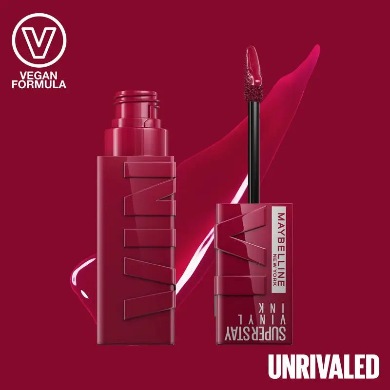 Maybelline New York Super Stay Vinyl Ink Proof Gloss Rossetto a prova di inchiostro, 30 UNRIVALED