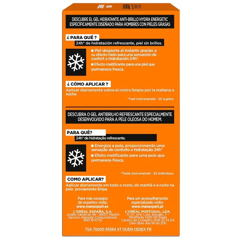 L'Oréal Paris Men Expert Hydra Energetic Crema Idratante Antirughe per Uomo 50 Ml