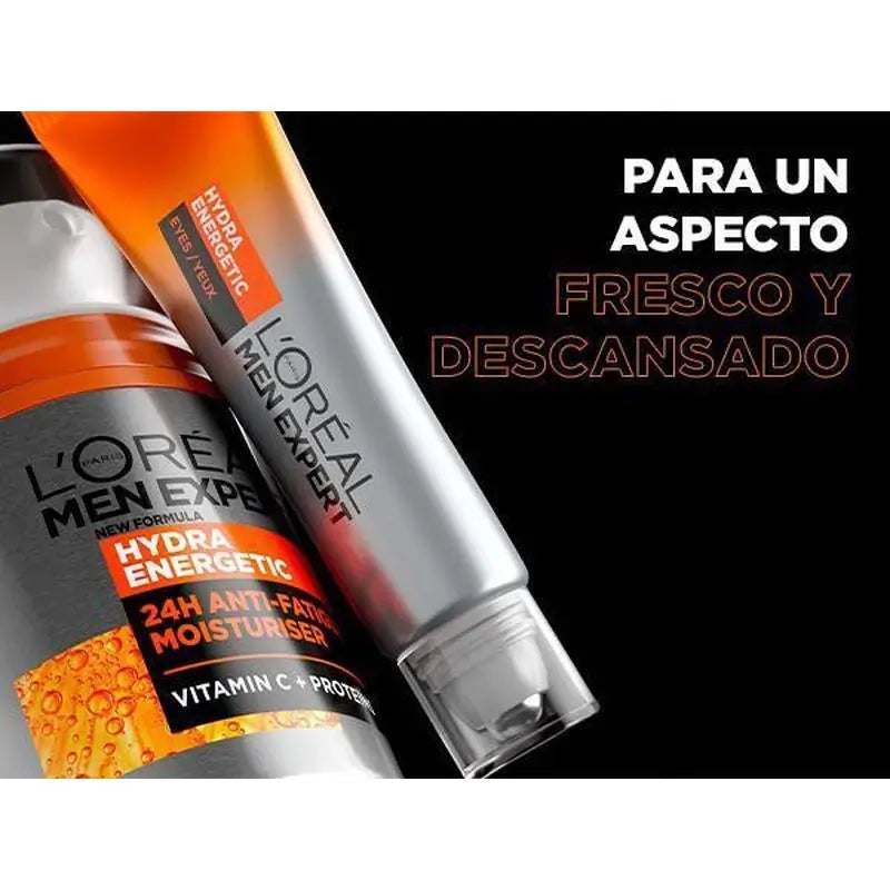 L'Oréal Paris Men Expert Hydra Energetic 24H Crema idratante anti-fatica per uomo con vitamina C e proteine - 50 Ml