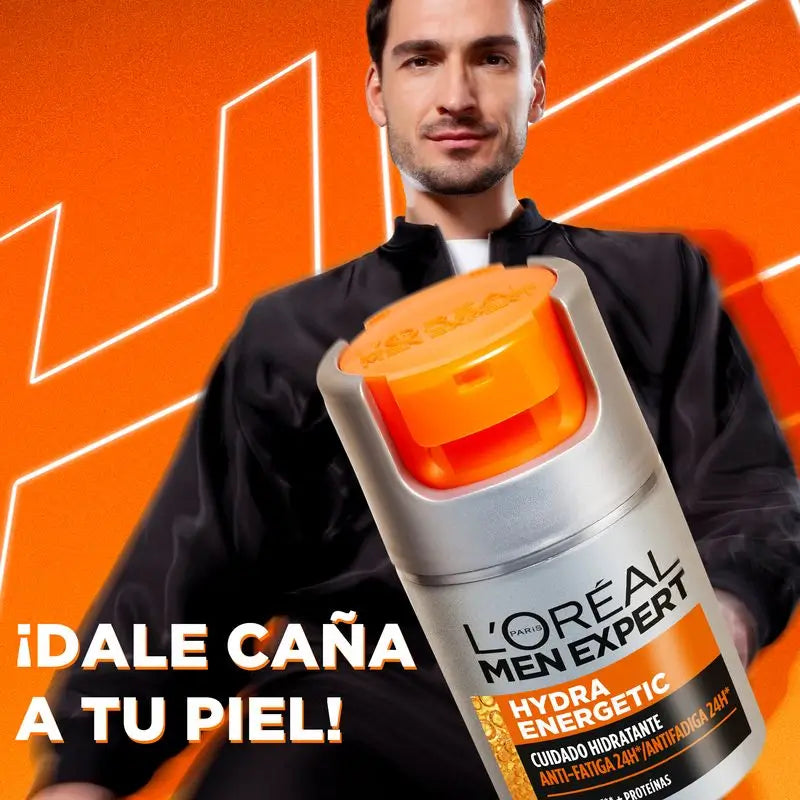 L'Oréal Paris Men Expert Hydra Energetic 24H Crema idratante anti-fatica per uomo con vitamina C e proteine - 50 Ml
