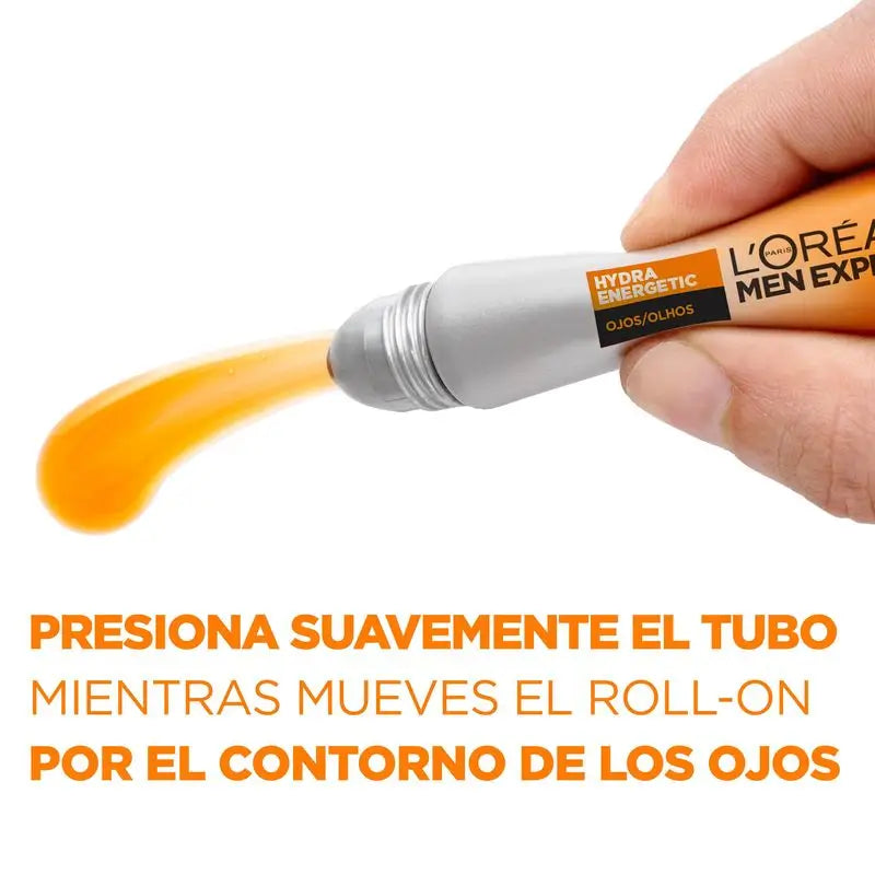 L'Oréal Paris Uomo Expert Hydra Energetic Roll-On Occhi Effetto Ghiaccio Anti Borse e Anti Occhiaie Per Uomo - 10 Ml