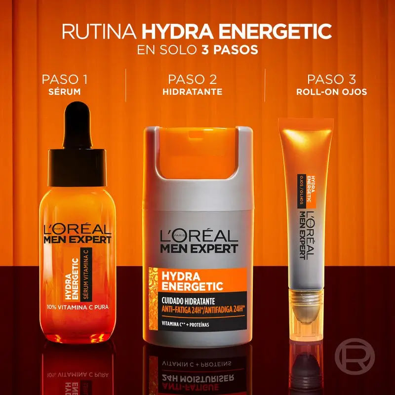L'Oréal Paris Uomo Expert Hydra Energetic Roll-On Occhi Effetto Ghiaccio Anti Borse e Anti Occhiaie Per Uomo - 10 Ml