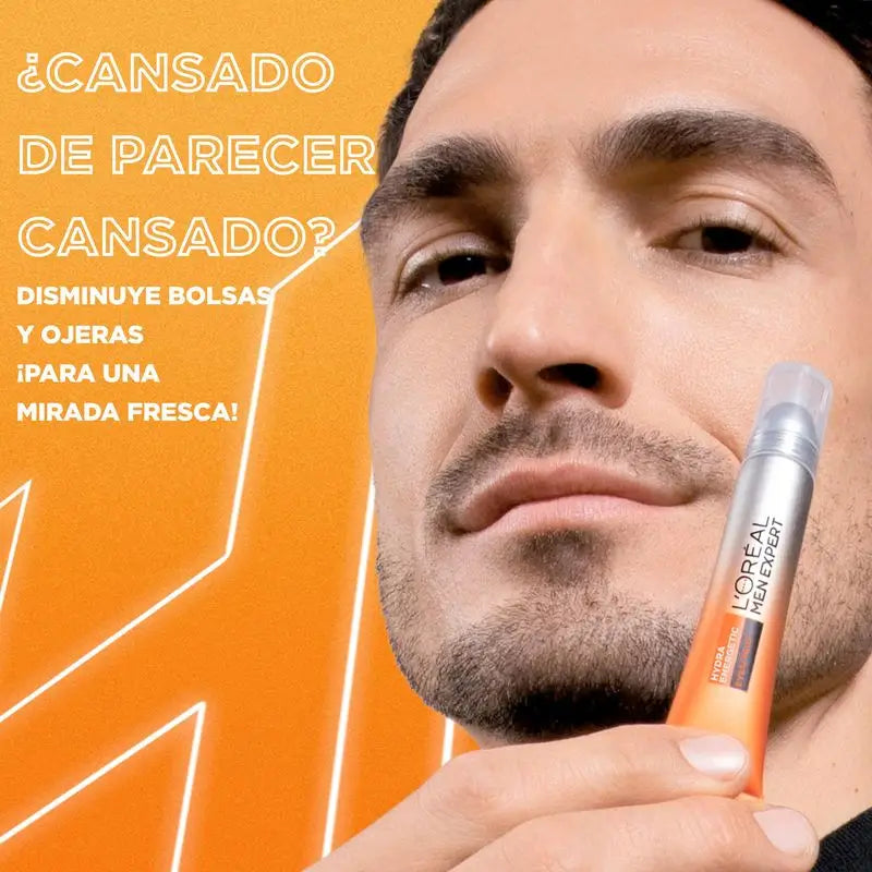 L'Oréal Paris Uomo Expert Hydra Energetic Roll-On Occhi Effetto Ghiaccio Anti Borse e Anti Occhiaie Per Uomo - 10 Ml